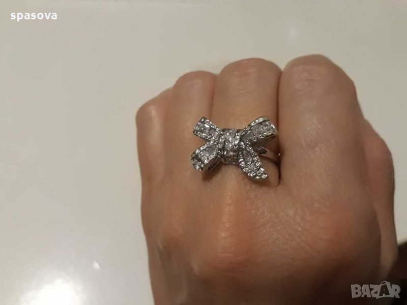 Намален! Дамски пръстен панделка нов размер 5, снимка 1