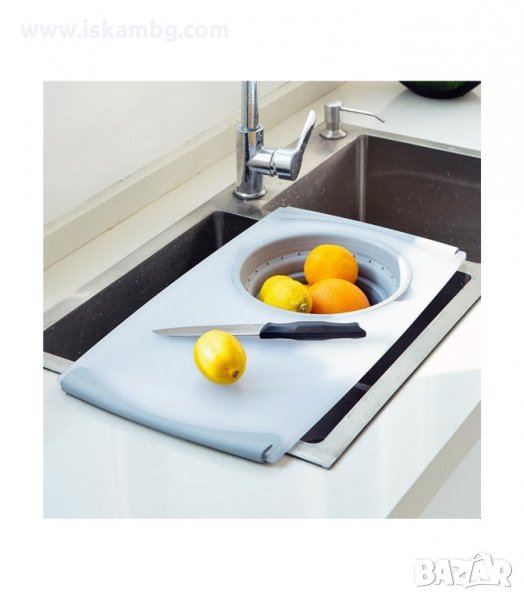 2 В 1 ДЪСКА ЗА РЯЗАНЕ С ГЕВГИР, КОЯТО СЕ ПОСТАВЯ НАД МИВКАТА - код 2495, снимка 1