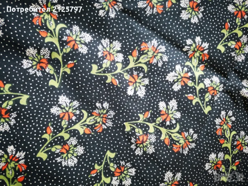 Ш/ 86см  Д/ 288см  Парче памучен стар плат, соц епоха, снимка 1