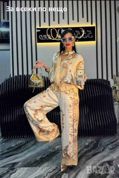 Дамски Луксозен Комплект С Две Части Тип Кимоно, С Връзки И Цип Код A564, снимка 1