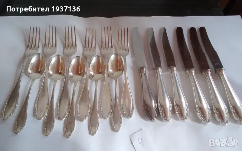 Дълбоко посребрени прибори неупотребявани. Лъжичките са 5 броя и са малки., снимка 1