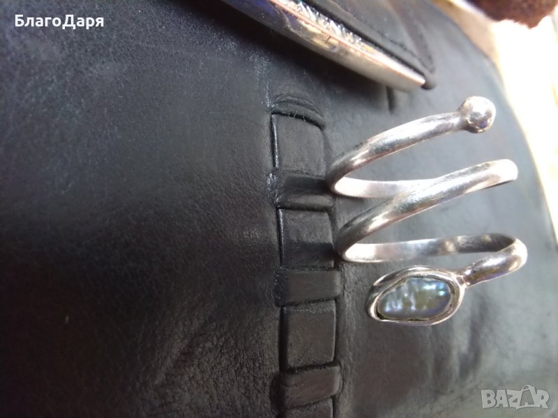 Сребърен пръстен със седеф, снимка 1