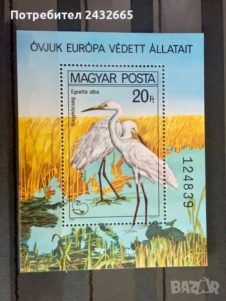 899. Унгария 1980 ~ “ Фауна. Птици. Опазване на околната среда “ ,**,MNH, снимка 1