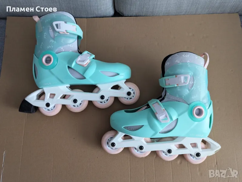 Комплект ролери, каска, наколенки и налакътници Декатлон, снимка 1