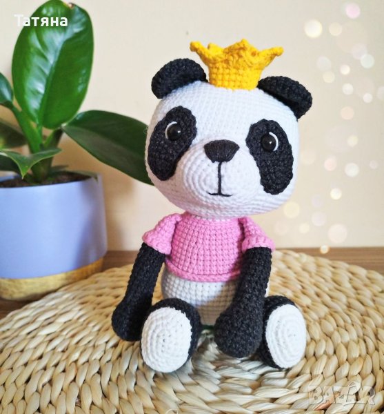 Плетена играчка панда, снимка 1