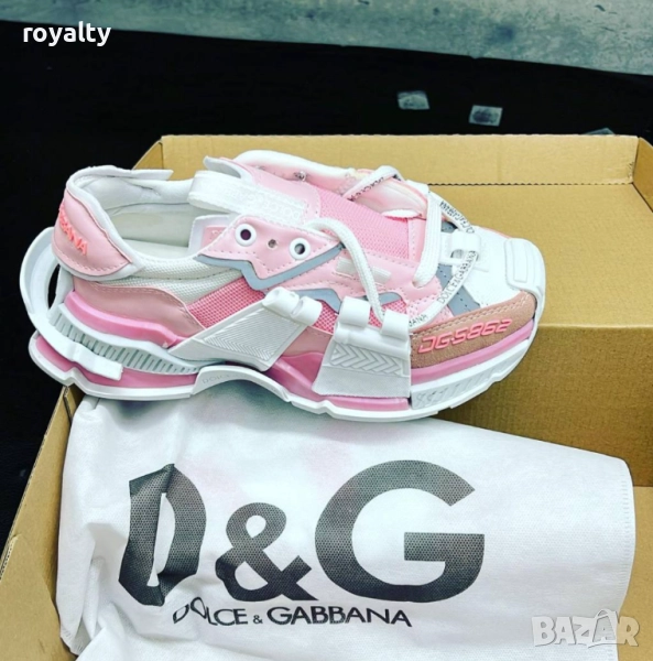 Дамски Сникърси-Dolce&Gabbana- Бяло и Розово, снимка 1
