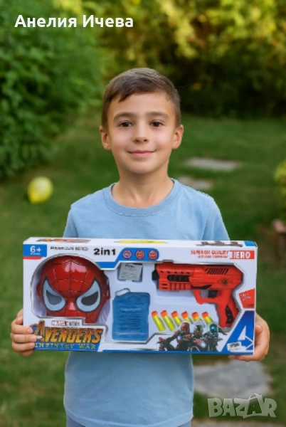 Детски п и с т о л е т с водни гел топчета и маска Спайдър, снимка 1