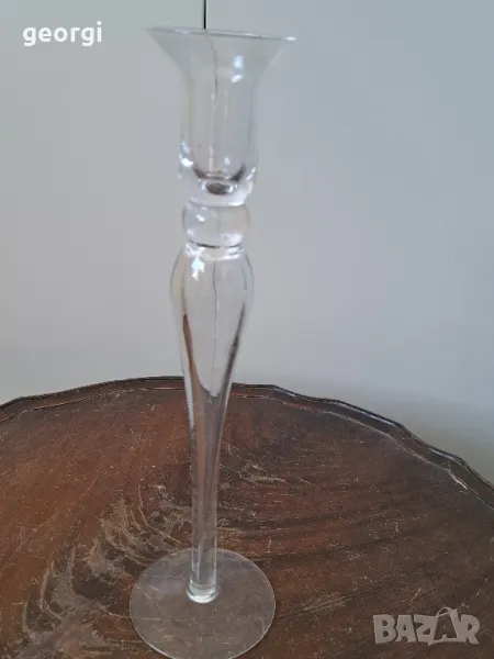 стъклен свещник   5/1, снимка 1