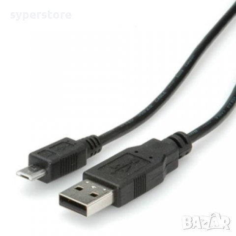 Кабел USB-A към Micro USB-B 2.0 Roline 11.02.8754 Черен USB-A to Micro USB-B M/M, снимка 1 - USB кабели - 31296514