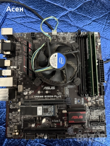 дънна платка ASUS PRIME B250M-PLUS с процесор Intel Core i7-6700 и общо 16 GB RAM