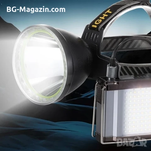 Професионален мощен челник за глава и къмпинг лампа с Power Bank за риболов къмпинг туризъм палатка, снимка 11 - Къмпинг осветление - 50938308