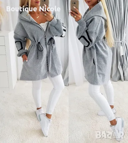 Дамско преходно палто в сив цвят, снимка 1