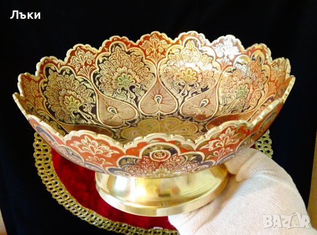 Бронзова фруктиера 720 гр.,клетъчен емайл. 