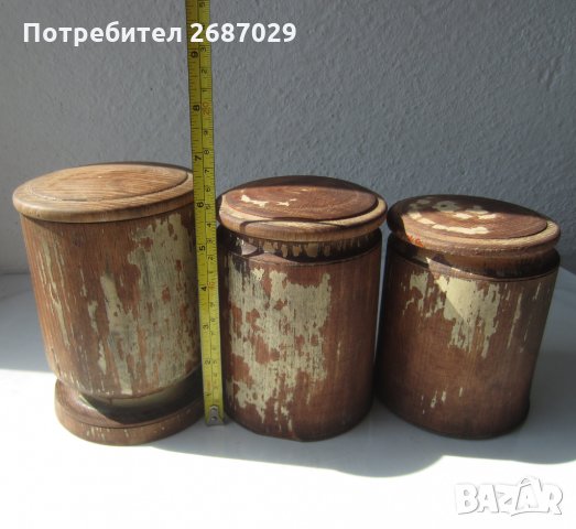 3 стари дървени кутии за подправки, дърво, снимка 3 - Антикварни и старинни предмети - 29593005