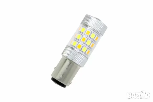 Диодна крушка BAY15D 42SMD с лупа – дневни светлини и мигач в едно, снимка 3 - Аксесоари и консумативи - 50263509