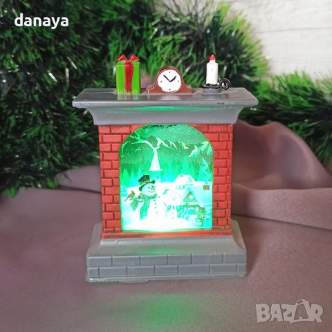 3184 Коледна фигура за декорация светеща камина, 11см, снимка 5 - Декорация за дома - 38555386