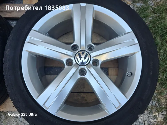 Лети джанти 17ки 5х112 VW + летни гуми 235/45/17, снимка 6 - Гуми и джанти - 55847272