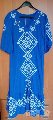 Синя дълга рокля , снимка 2 - Рокли - 51369793