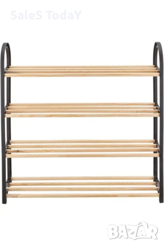 Стелаж за обувки, рафт, поставка, с 4 рафта, 64х18х64см, снимка 4 - Етажерки - 38313894