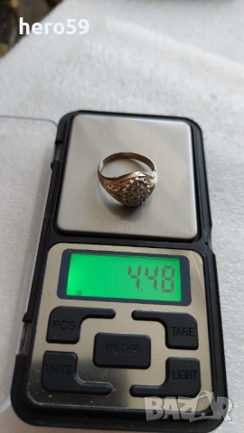 Руски златен пръстен 56 проба с диаманти, снимка 14 - Пръстени - 51221626