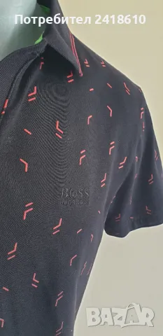 Hugo Boss Pique Cotton Stretch Mens Size S ОРИГИНАЛНА Тениска!, снимка 9 - Тениски - 49763519