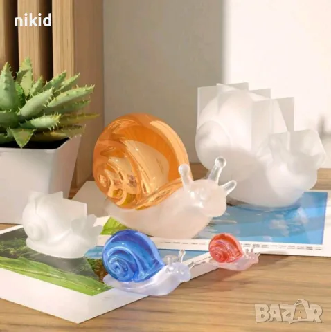 3d Охлюв силиконов молд форма фондан шоколад гипс декор украса свещ сапун, снимка 2 - Форми - 50062052