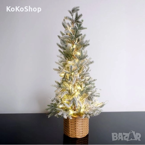 Заснежена коледна елха с LED светлини-60см./изкуствена коледна елха/елхичка, снимка 2 - Декорация за дома - 52100547