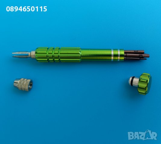 Комплект отвертка с 5 накрайника за ремонт на фина електроника и механика отверка, снимка 3 - Отвертки - 37284760