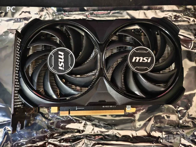 MSI GeForce RTX 4060 Ti VENTUS 2X BLACK 8GB GDDR6 Тествана и обслужена с падове/паста, снимка 2 - Видеокарти - 55062447
