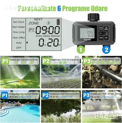 Програматор за градинско напояване  BYONDSELF® 2 изхода LCD, снимка 2 - Напояване - 47551159