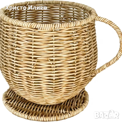 Голяма ратанова кошница Огранайзер за кафе капсули Бохо стил, снимка 7 - Декорация за дома - 51810169