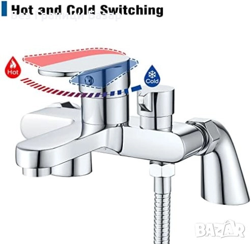 Нов Хромиран смесител за вана баня дом от месинг с керамичен патрон, снимка 4 - Други стоки за дома - 51608183