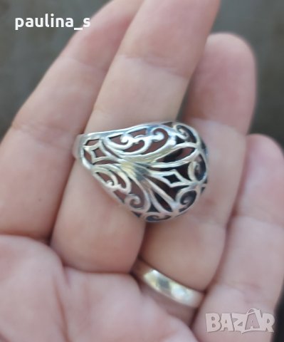 Стар масивен сребърен пръстен, ръчна изработка / проба 925 , снимка 12 - Пръстени - 29849726