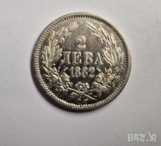 Монета сребро 2лв -1882 г