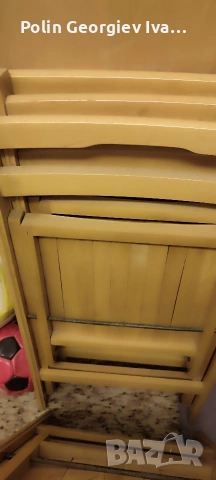 Сгъваеми дървени столове , снимка 3 - Столове - 53079336