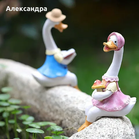 Декоративни градински фигурки чифт влюбени патици 2 бр., снимка 2 - Градински мебели, декорация  - 56255796