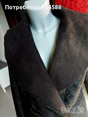 Дамско палто с косъм и кожа, снимка 4 - Палта, манта - 38657389