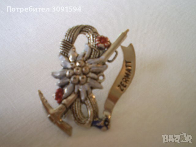 стара планинска брошка ZERMATT Цермат Село в Швейцари, снимка 6 - Антикварни и старинни предмети - 40257333