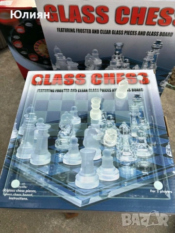 Стъклен шах ♟️✨, снимка 3 - Шах и табла - 53922756