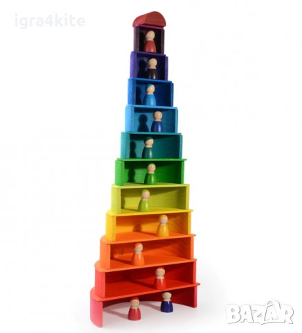 ПРОМО! Голям Дървен сет GRIMM'S + ДОПЪЛНЕНИЕ СРЕДНО ГОЛЯМА ДЪГА С ТОПКИ, снимка 4 - Образователни игри - 30584767