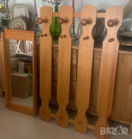 Комплект закачалка и огледало* Дърво* Стенни, снимка 2 - Закачалки - 50589481