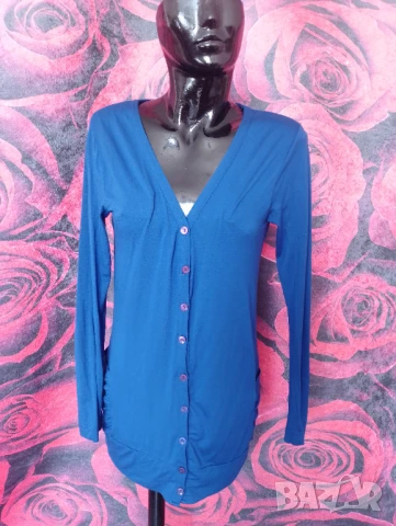 Турско синя памучна жилетка М, снимка 4 - Жилетки - 51342749