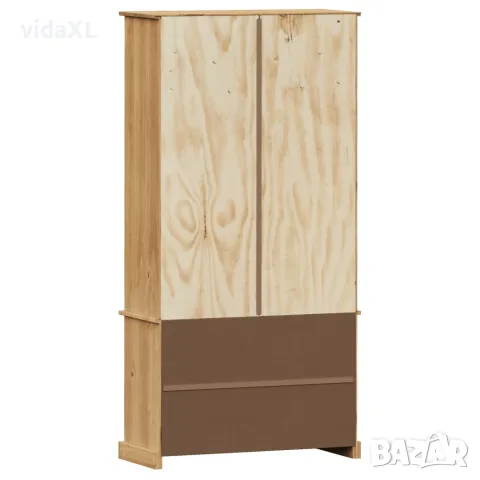 vidaXL Стъклен шкаф витрина VIGO 85x35x170 см бор масив, снимка 7 - Секции и витрини - 56147327