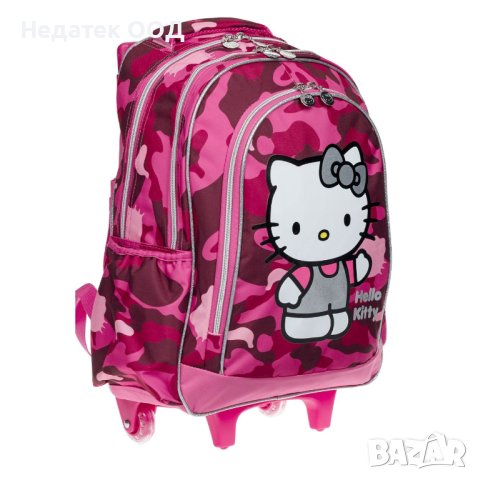 Ученическа раница с колелца, GIM, Hello Kitty, 34х15х50см, Розова, снимка 3 - Раници - 42084686