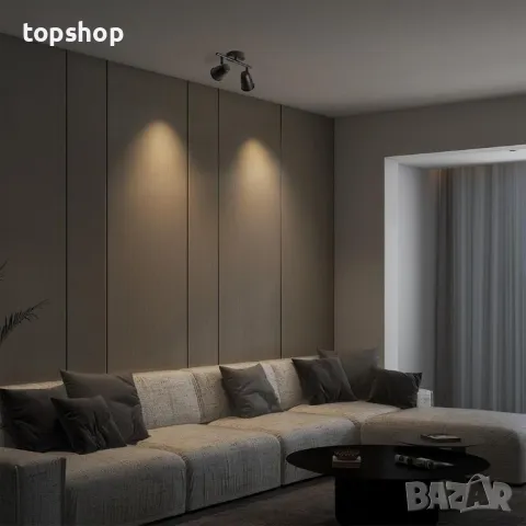 Двупосочни черни таванни прожектори Aisilan, въртящи се, включително 2 x 7W GU10 LED крушки, снимка 6 - Лампи за таван - 50363382