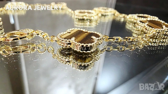 Van Cleef & Arpels VCA 10 Motifs Gold Tiger Eye Vintage Alhambra Дамско Колие, снимка 6 - Колиета, медальони, синджири - 54309184