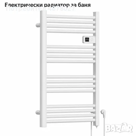 Електрически радиатор за баня 500W с термостат, дисплей, таймер и 16 нагревателни тръби, IP24, снимка 6 - Радиатори - 56176235