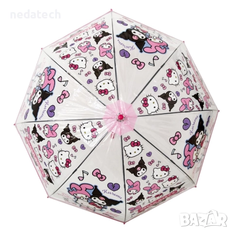 Детски чадър HELLOKITTY&FRIEN, Розов, 82см., снимка 3 - Чадъри - 51769556