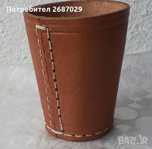 Няколко: кожена чаша с маркировка, барбут, за колекция, кожени чаши, снимка 2 - Други - 37570855