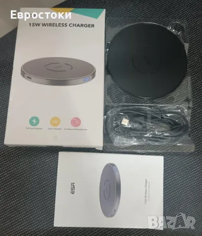 Безжично зарядно ESR 15W Wireless Charger Qi, цвят: черно, снимка 7 - Безжични зарядни - 49244417